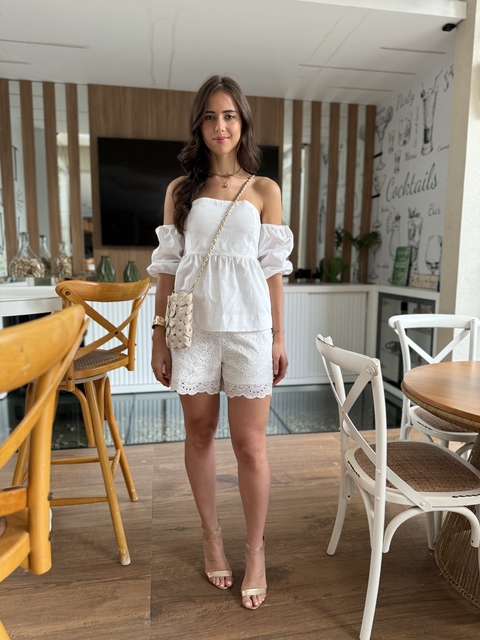 shorts laise preto / branco