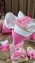 Laço Boutique Rosa com Branco na internet