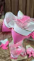 Laço Boutique Rosa com Branco na internet