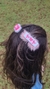 Duplinha de Hair Clip Silhueta de boneca rosa e branco - Anna Laços
