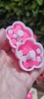 Duplinha de Flor Rosa Neon com Branco - comprar online
