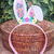 Tiara Orelhinha Coelho com Confetes e mini Flores