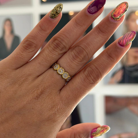 Anillo Margaritas White (abierto)