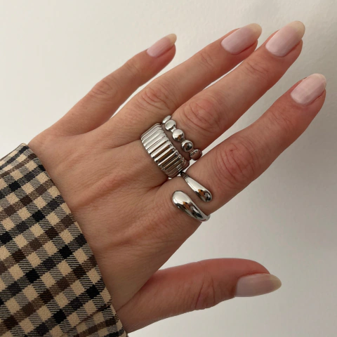 Set Anillos Silver #1