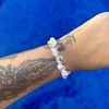 Pulseira Cascalho Quartzo transparentemente