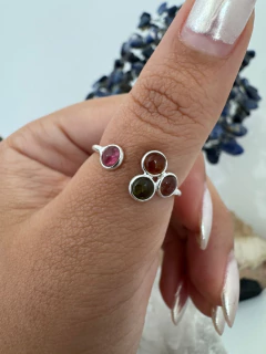 Anel Turmalina Melancia - Regulável - loja online