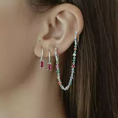Argola de clique retangular Rosa - comprar online