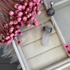 Pingente grande Quartzo Rosa boho na internet