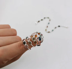 Anel turmalina Melancia trio - comprar online