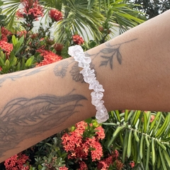 Pulseira Cascalho Quartzo rosa