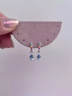 Argola clique gota Aquamarine na internet