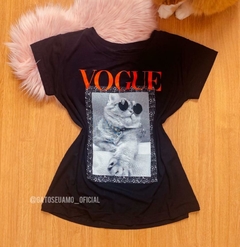 T-shirt Gatinho de Griff Preta (Camiseta Gato Baby Look)