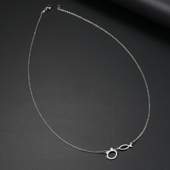 Colar Gato e Peixe (Aço inoxidável) - Gatos eu Amo