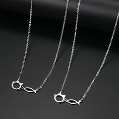 Colar Gato e Peixe (Aço inoxidável) - loja online