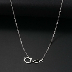 Imagem do Colar Gato e Peixe (Aço inoxidável)