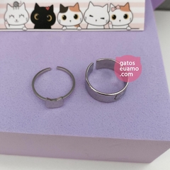 Anéis 2 cats (Aço inoxidável) - Gatos eu Amo