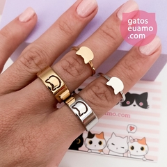 Anéis 2 cats (Aço inoxidável)
