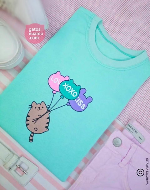 Camiseta Gatinho Love XOXO