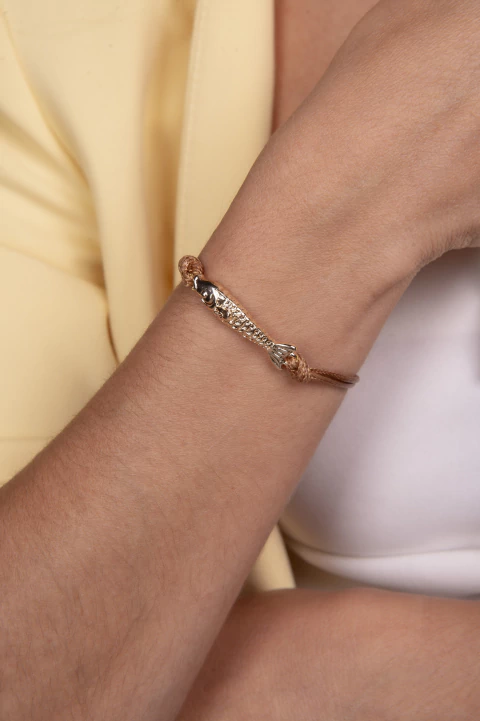 Pulseira Peixe Couro - comprar online