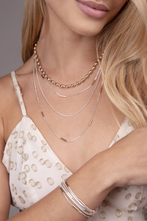 Colar Triplo Canudinhos Duo - comprar online