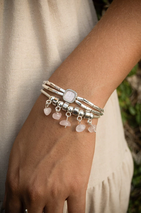 Pulseira Pedras Rosa - comprar online