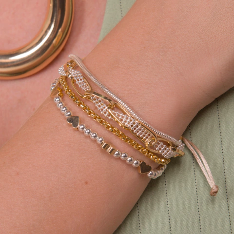 Pulseira 4 Correntes Coração Do Paraíso - comprar online