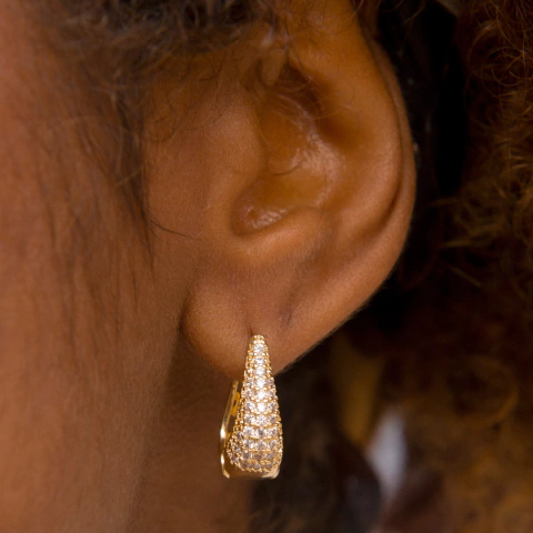 Argola Gota Cravejada