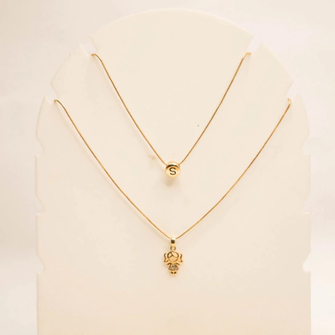 Colar Duplo Letra Menina Encontro