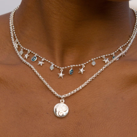 Colar Duplo Olho Grego - comprar online