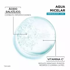 Agua micelar Anti-imperfecciones con Acido Salicílico Garnier componentes
