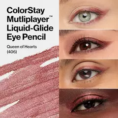 Delineador de ojos Revlon Colorstay Liquid-Glide tono Queen of Hearts 406 como queda