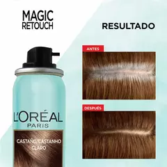 Spray Magic Retouch L'Oréal Paris tono castaño claro como queda