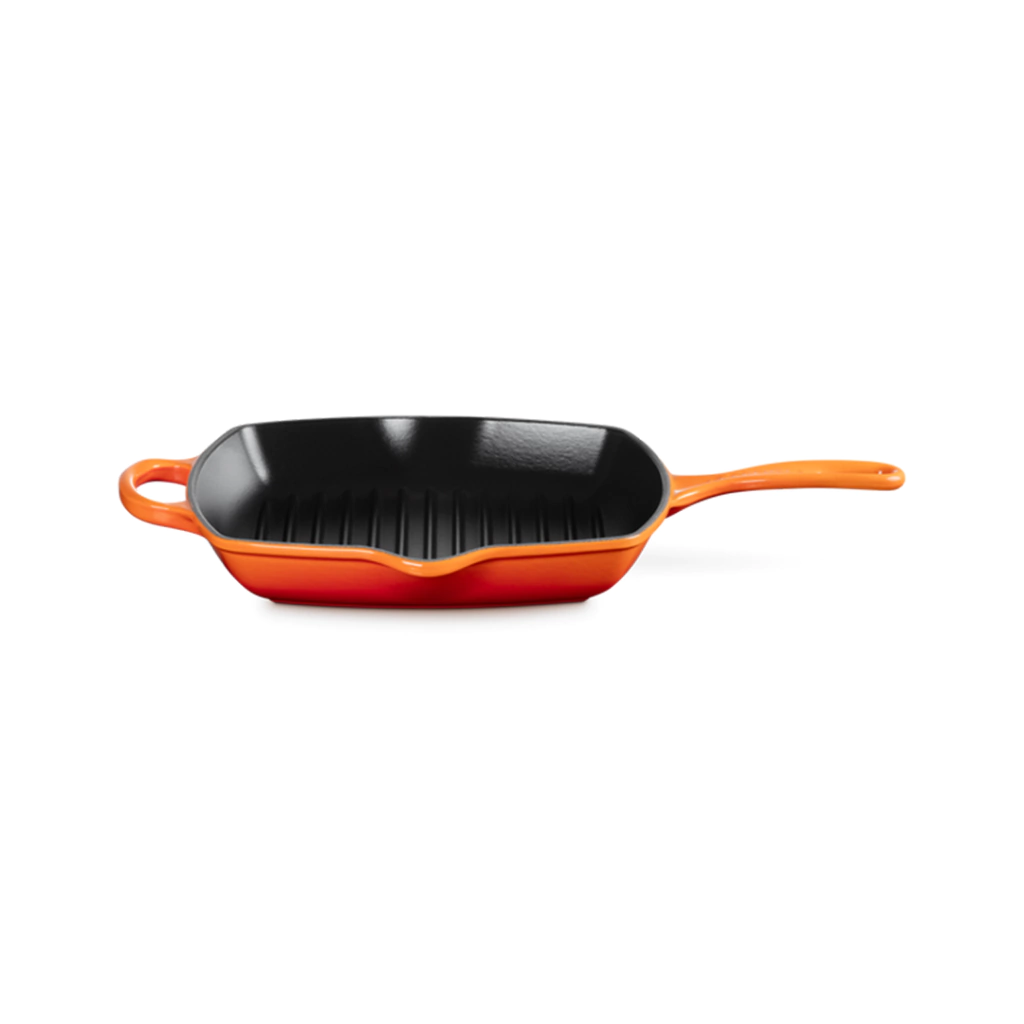 Sartén skillet cuadrada grill de hierro fundido volcanico