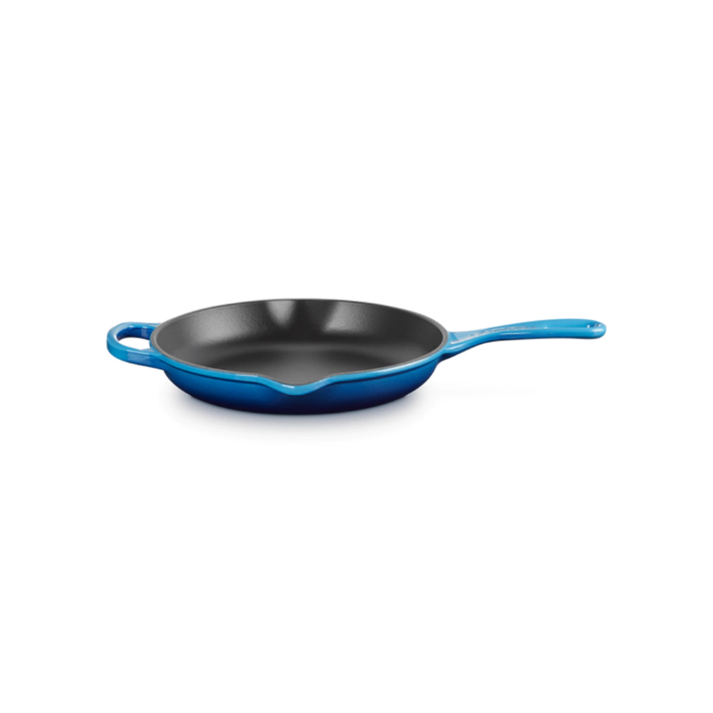 Sartén skillet redonda lisa de hierro fundido azul azure