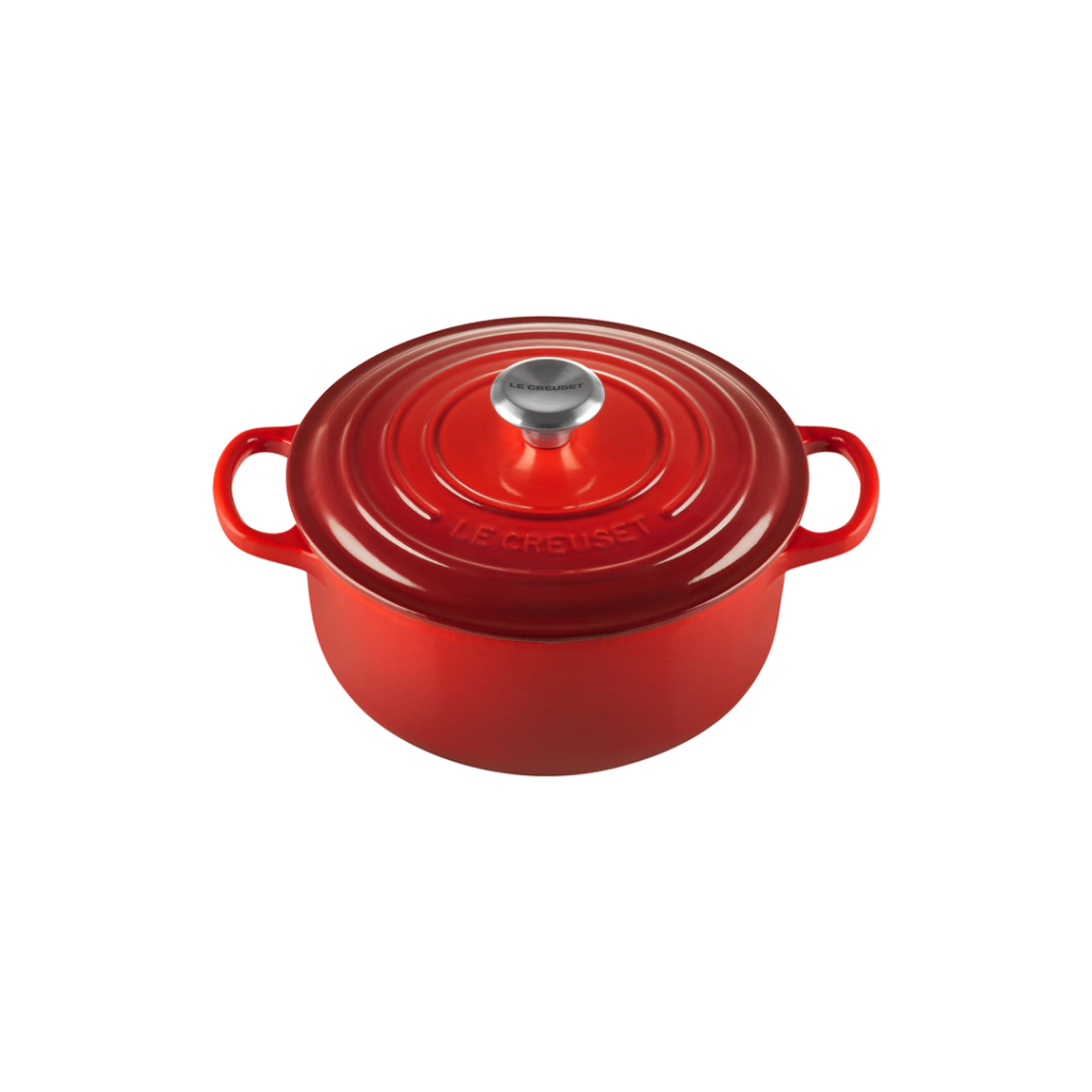 Cocotte Redonda 22cm de Hierro Fundido Cereza Le Creuset
