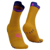 Meia de Compressão Compressport Run V4.0 (cano médio) - Laranja / Azul