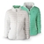 Jaqueta Kailash Goose Down Puffer Reversível Feminina - Branco / Verde