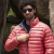 Jaqueta Kailash Goose Down Puffer Reversível Masculina - Marinho / Vermelho na internet