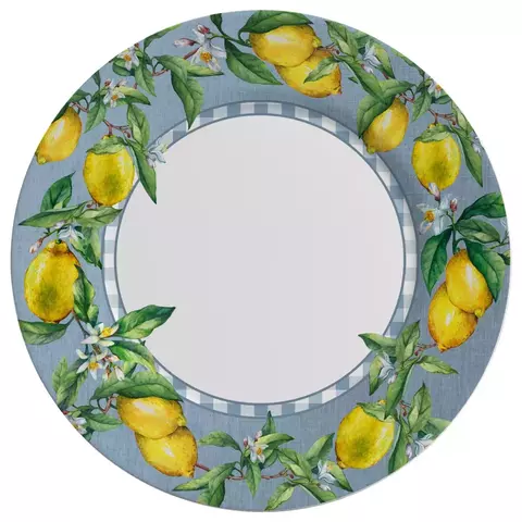 PRATO RASO LIMAO SICILIANO AMALFITANA XADREZ 29,5CM