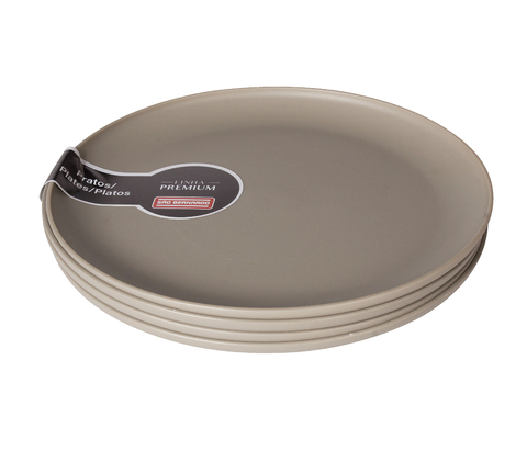 CJ C/04 PRATO SOBREMESA PLASTICO CINZA (9505009)