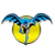 PLACA METAL RECORTADA BATMAN AND THE MOON AMARELO