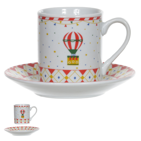 XICARA CAFÉ C/ PIRES NATAL BALÃO 7.2X5.2X5.5CM JG C/06 (9004122)