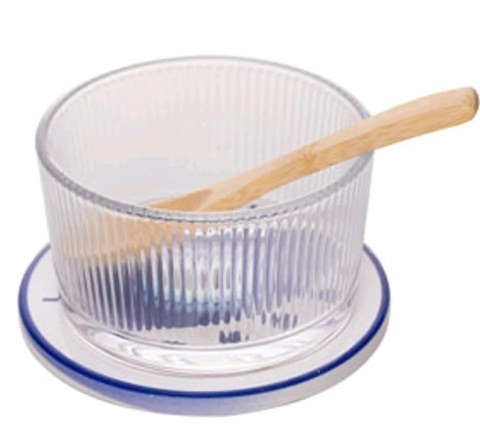 JG PETISQUEIRA C/03 C/ TABUA OLHO GREGO REDONDA COM COLHER 10 X 10 X 6,5CM VIDRO (9004319)