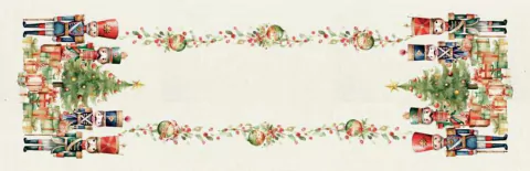 CAMINHO DE MESA NATAL BEGE QUEBRA NOZES 46X143CM (9504001) (9504001)