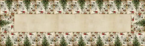 CAMINHO DE MESA 46X1,43CM NATAL BEGE COM ARVORES (9504001)