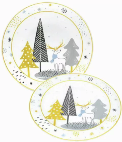 PRATO RASO VIDRO 27CM NATAL ESCANDINAVO (9505001)