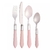 FAQUEIRO 24PC DE ACO INOX C/ CABO PLASTICO MOTHER PEARL ROSA (9508001)