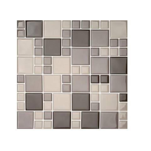 REVESTIMENTO AUTOADESIVO RESINADO MULTIQUADROS MARROM (REJUNTE BRANCO)