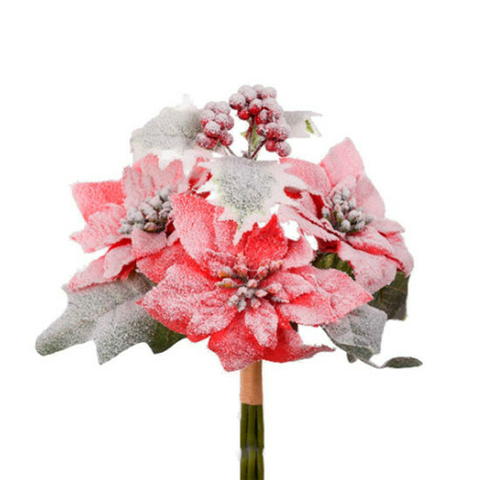 RAMALHETE BICO DE PAPAGAIO X3 NEVADO VERMELHO 51975 - NATAL (9605008)