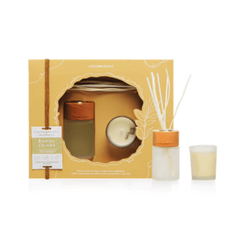 KIT VELA PERFUMADA 50g + OLEO DIFUSOR 70ml BAMBU